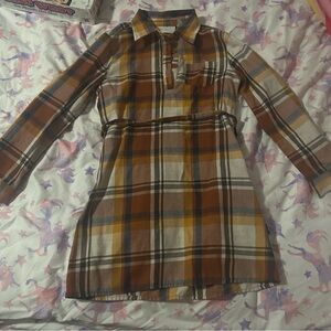 Girls Plaid Long Sleeve Dress with tie size 5/6